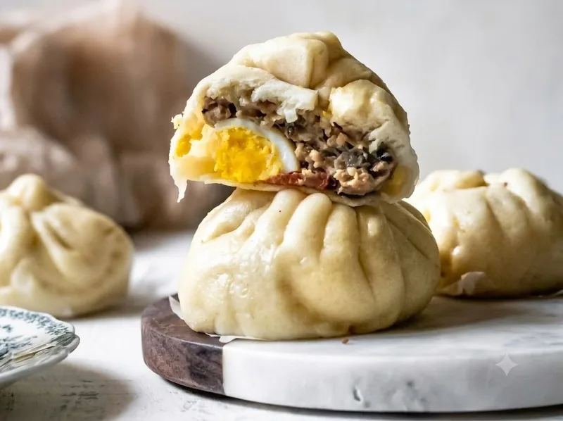 Bánh bao chay, nhân thịt và trứng có lượng calo khác nhau